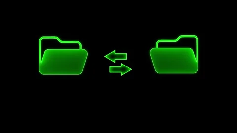 Cloud Based Data Exchange and File Management Tools concept on black background. Stock Footage 314001863