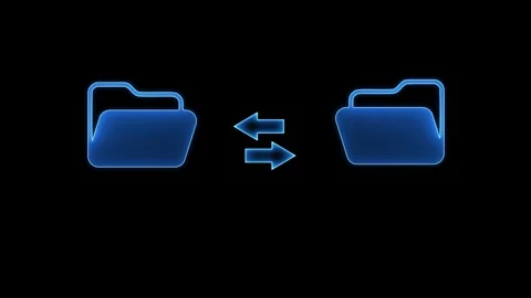 Cloud Based Data Exchange and File Management Tools concept on black background. Stock Footage 314001864