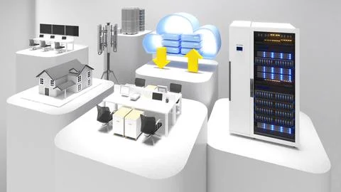 Cloud-based data management technology is used in business organizations an.. Stock Photos
