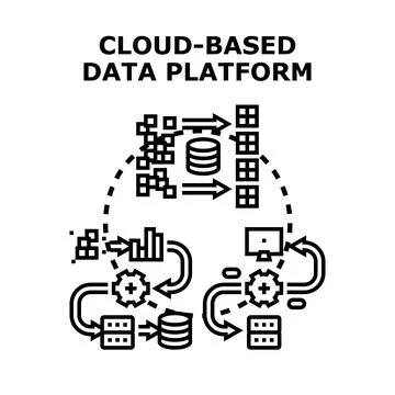 Cloud based data platform managing information infrastructure イラスト素材