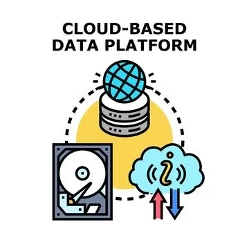 Cloud based data platform operating digital system 库存插图
