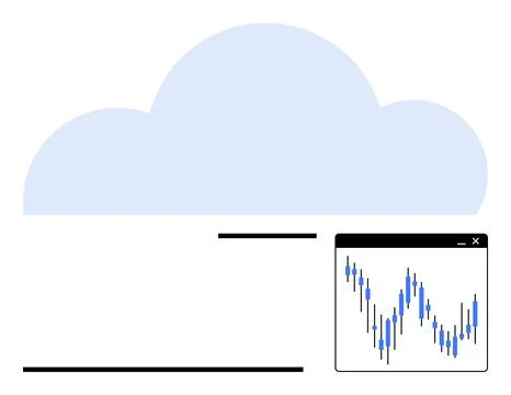 Cloud-based Data Storage with Integrated Graphical Analysis Interface Stock Illustration