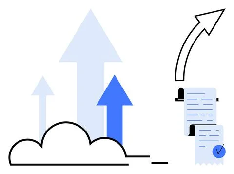 Cloud-Based Document Management and Data Analytics for Business Growth Illustrazione stock