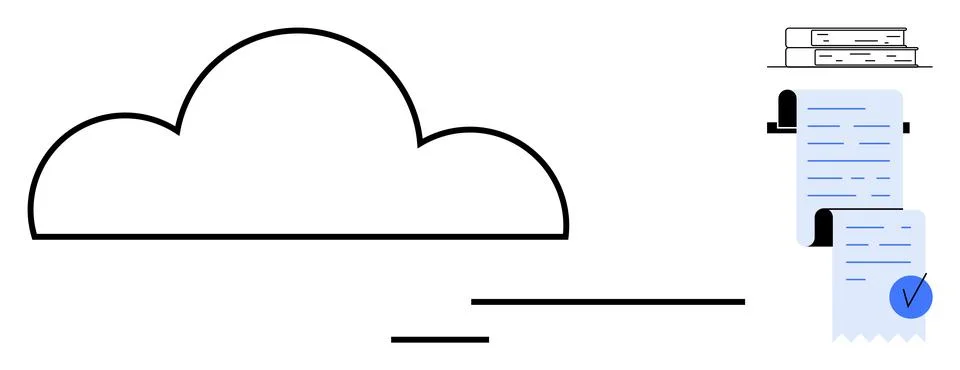 Cloud-Based Document Management with Secure Data Storage and Accessibility Illustrazione stock