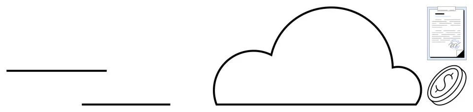 Cloud-Based Document Storage and Secure Digital Access Concept Stock Illustration