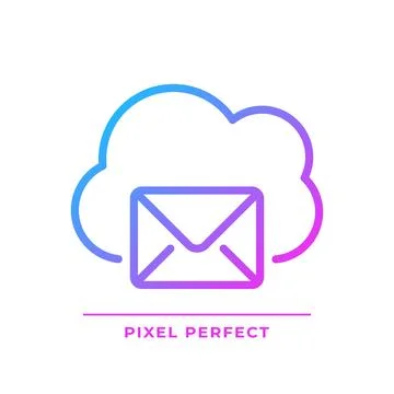 Cloud based email pixel perfect gradient linear vector icon Illustrazione stock