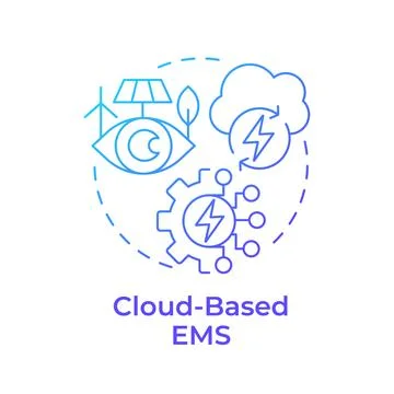 Cloud based EMS blue gradient concept icon 스톡 일러스트