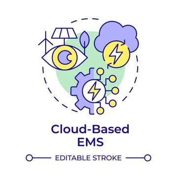 Cloud based EMS multi color concept icon 스톡 일러스트