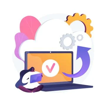 Cloud based engine abstract concept vector illustration. 스톡 일러스트