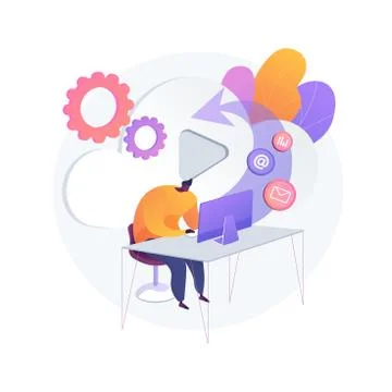 Cloud based engine abstract concept vector illustration. Stock Illustration