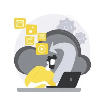 Cloud based engine abstract concept vector illustration. 스톡 일러스트