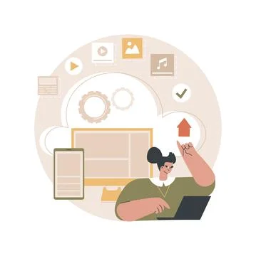 Cloud based engine abstract concept vector illustration. 스톡 일러스트