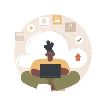 Cloud based engine abstract concept vector illustration. Stock Illustration