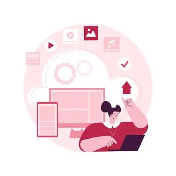 Cloud based engine abstract concept vector illustration. Stock Illustration