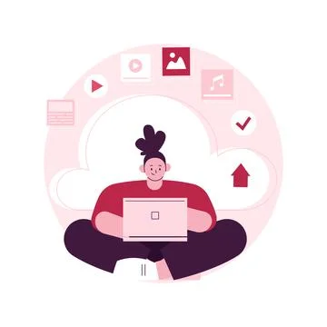 Cloud based engine abstract concept vector illustration. Stock Illustration