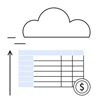 Cloud-Based Financial Management Simplifying Data Integration and Real-Time.. Illustrazione stock