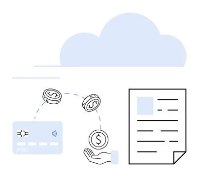 Cloud-based Financial Transaction Processing and Digital Banking with Payme.. Stock Illustration