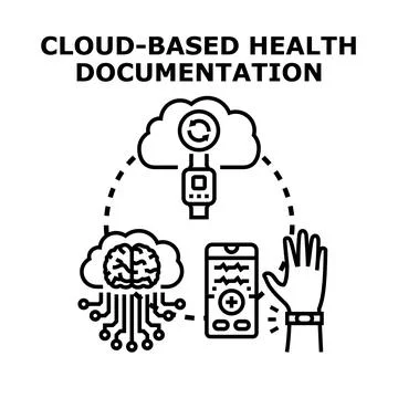 Cloud based health documentation and digital data management Illustrazione stock