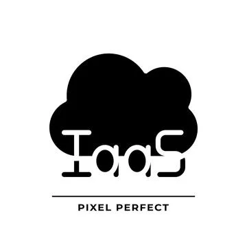 Cloud based IaaS black glyph icon Stock Illustration
