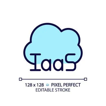Cloud based IaaS pixel perfect RGB color icon Stock Illustration
