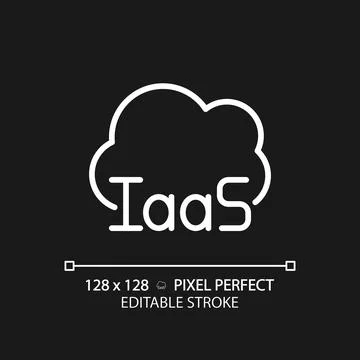 Cloud based IaaS pixel perfect white linear icon for dark theme 스톡 일러스트