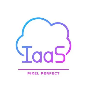 Cloud based IaaS pixel perfect gradient linear vector icon Stock Illustration