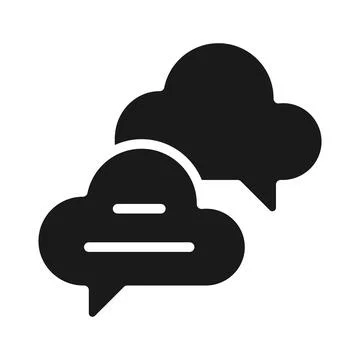 Cloud based live chat black glyph icon イラスト素材