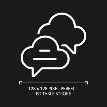 Cloud based live chat pixel perfect white linear icon for dark theme 스톡 일러스트