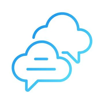 Cloud based live chat pixel perfect gradient linear vector icon 스톡 일러스트