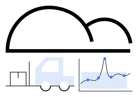 Cloud-Based Logistics and Analytics for Efficient Supply Chain Management Illustrazione stock