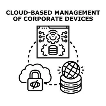 Cloud based management of corporate security access 스톡 일러스트