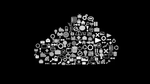 Cloud-based media storage. Secure online storage Stock Footage 87025425