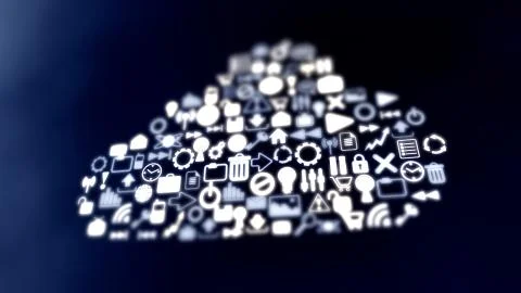 Cloud-based media storage. Secure online storage Illustrazione stock