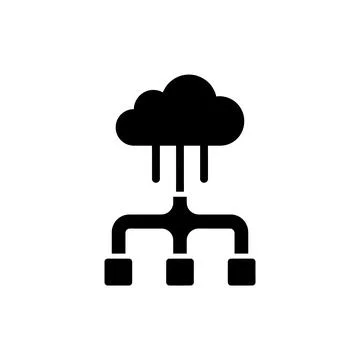 Cloud Based Network and Data Structure Icon Stock Illustration