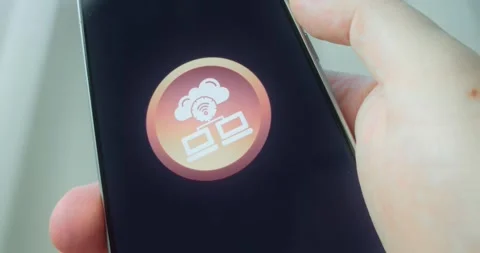 Cloud based network icon, presentation Stock Footage 313443891