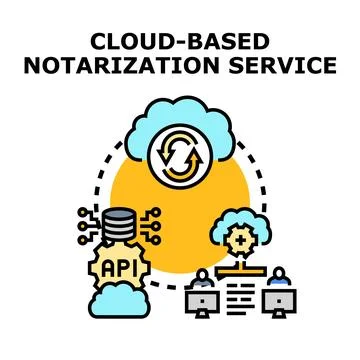 Cloud based notarization service processing digital transactions Stock Illustration