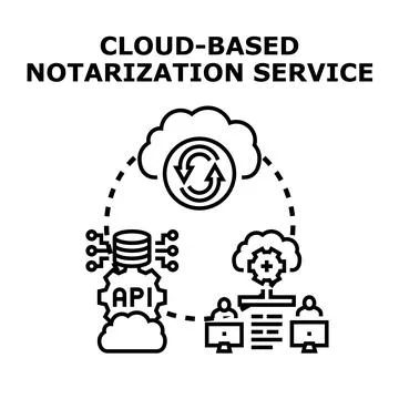 Cloud based notarization service processing digital transactions Stock Illustration