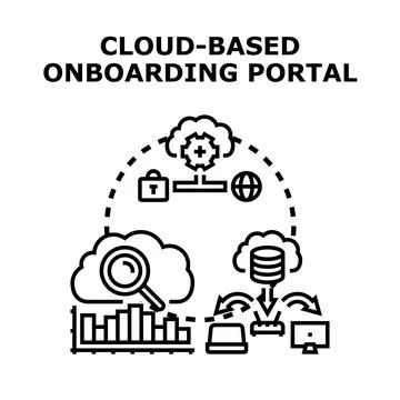 Cloud based onboarding portal concept for digital transformation Stock Illustration
