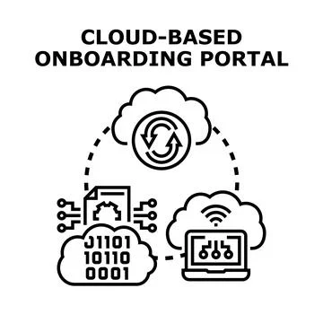 Cloud based onboarding portal concept vector 库存插图