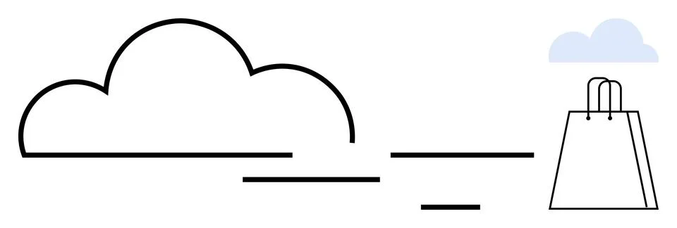 Cloud-Based Online Shopping Cart with Simplified Checkout Process Stock Illustration