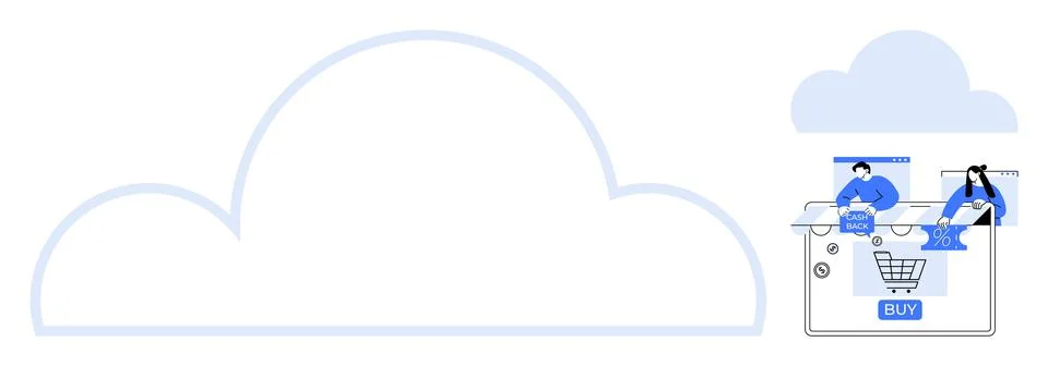 Cloud-Based Online Shopping with Secure Payment and User-Friendly Interface Illustrazione stock
