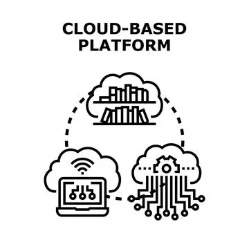 Cloud based platform for computing data storage information 스톡 일러스트