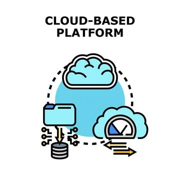 Cloud based platform technology integrating data and services イラスト素材