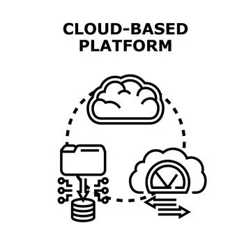 Cloud based platform technology integrating data and services Stock Illustration
