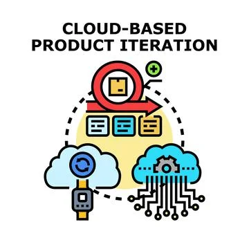 Cloud based product iteration and agile development cycle Stock Illustration