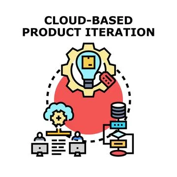 Cloud based product iteration development process Stock Illustration