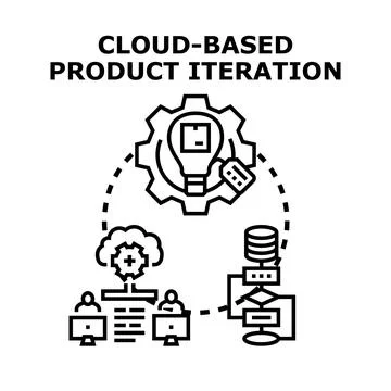 Cloud based product iteration development process Stock Illustration