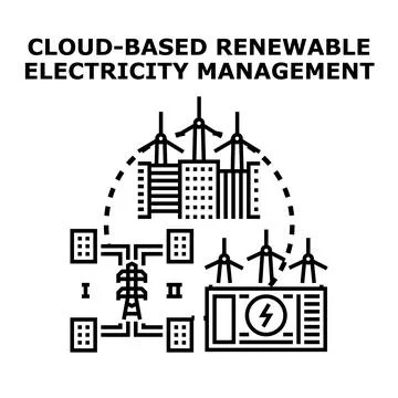 Cloud based renewable energy management system Stock Illustration