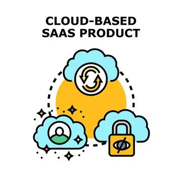 Cloud based saas product offering digital service concept Stock Illustration