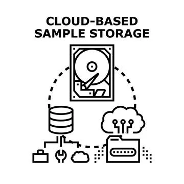 Cloud based sample storage system solution Illustrazione stock